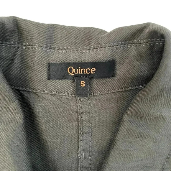 Quince Cotton Linen Twill Long Sleeve Coverall Jumpsuit - Charcoal Gray - Size S - Picture 4 of 7